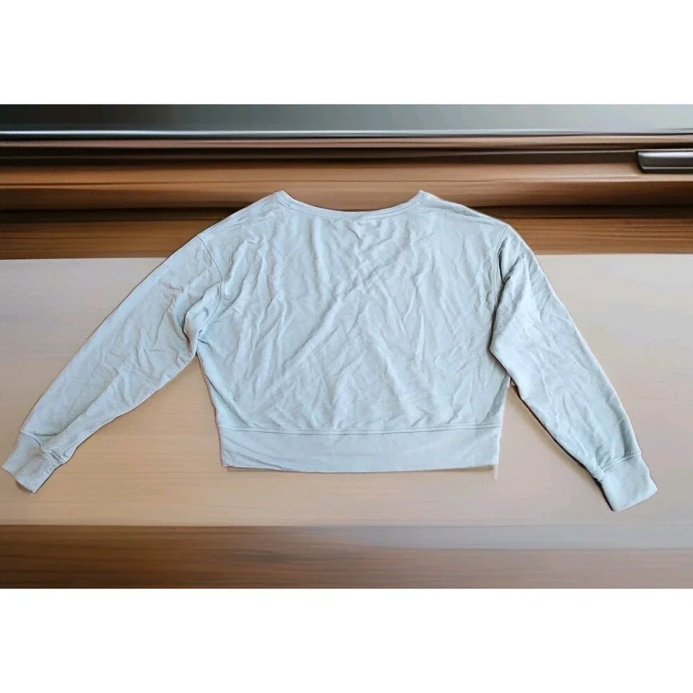Lululemon NWOT Oversized Cropped Long Sleeve Sage Green Sweatshirt Sz Small
